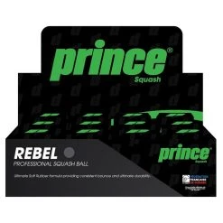 Prince Rebel Single Yellow Dot Squash Balls - 1 Dozen