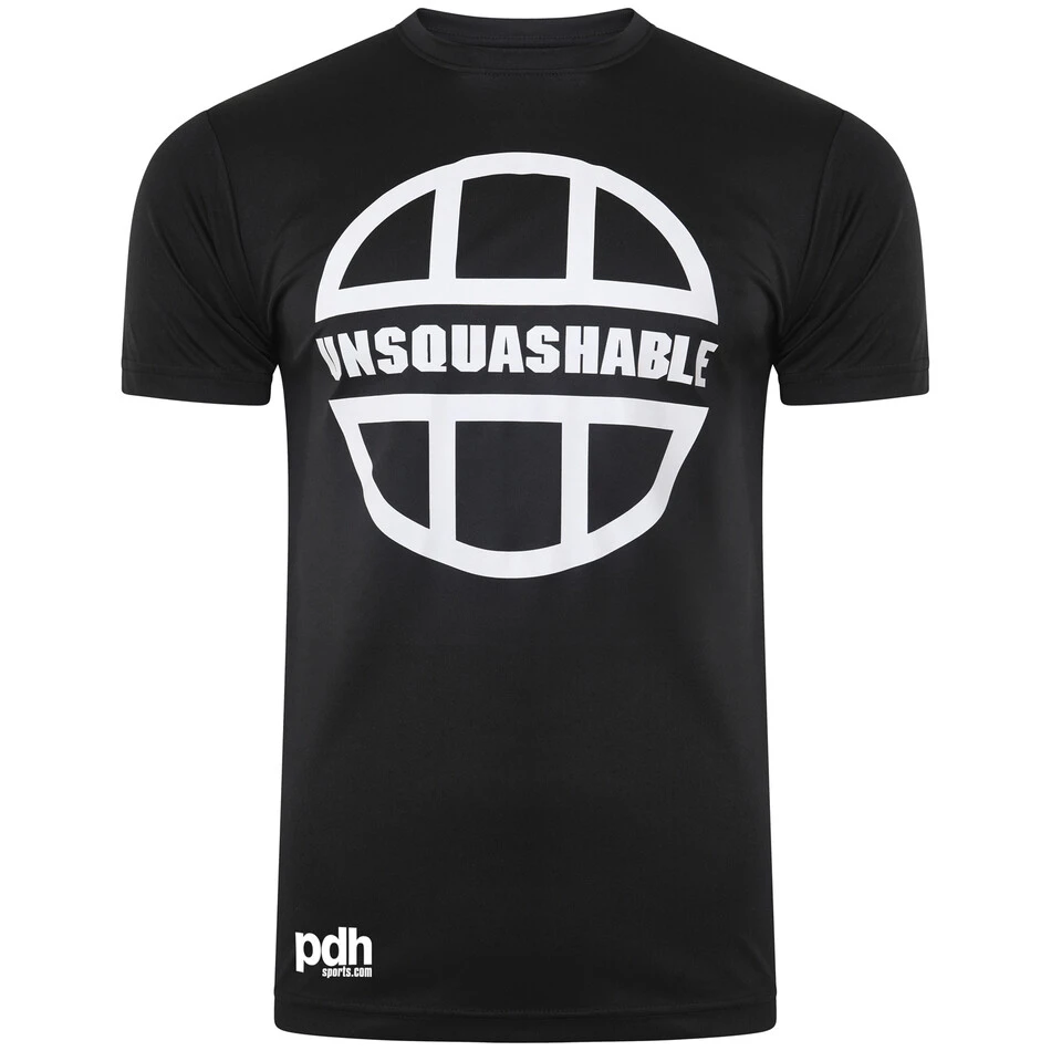 UNSQUASHABLE PDHSports Training Performance T-Shirt - Black White 1 UNSQUASHABLE PDHSports Training Performance T-Shirt - Black White