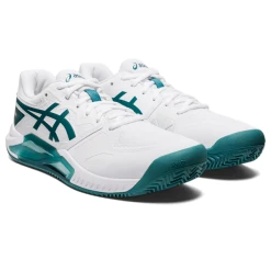 Asics Men's Gel Challenger 13 Clay/Padel/Tennis Shoes White Velvet Pine 9 Asics Men's Gel Challenger 13 Clay/Padel/Tennis Shoes White Velvet Pine -Tecnifibre shop SMAC28709Challener13WhitePine P4