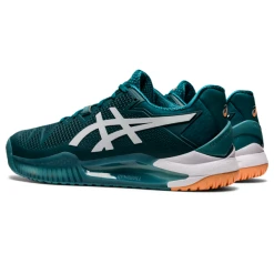 Asics Gel Resolution 8 Men's Tennis Shoes Velvet Pine White -Tecnifibre shop SMAC29039Resolution8VelvetPine P5