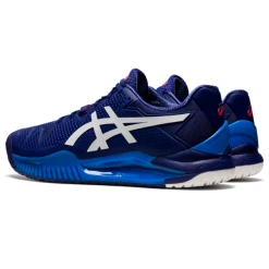 Asics Gel Resolution 8 Men's Tennis Shoes Dive Blue White -Tecnifibre shop SMAC29188Res8DiveBlue P5