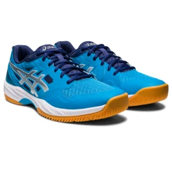 Asics Men's Gel Court Hunter 3 Indoor Court Shoes Island Blue Pure Silver -Tecnifibre shop SMAC29490Hunter3IslandBlue P6