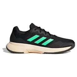 Adidas Men's GameCourt 2.0 Tennis Shoes Core Black Beam Green