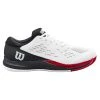 Wilson Men's Rush Pro Ace Tennis Shoe White Black Poppy