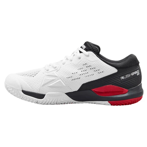 Wilson Men's Rush Pro Ace Tennis Shoe White Black Poppy 4 Wilson Men's Rush Pro Ace Tennis Shoe White Black Poppy - Image 4