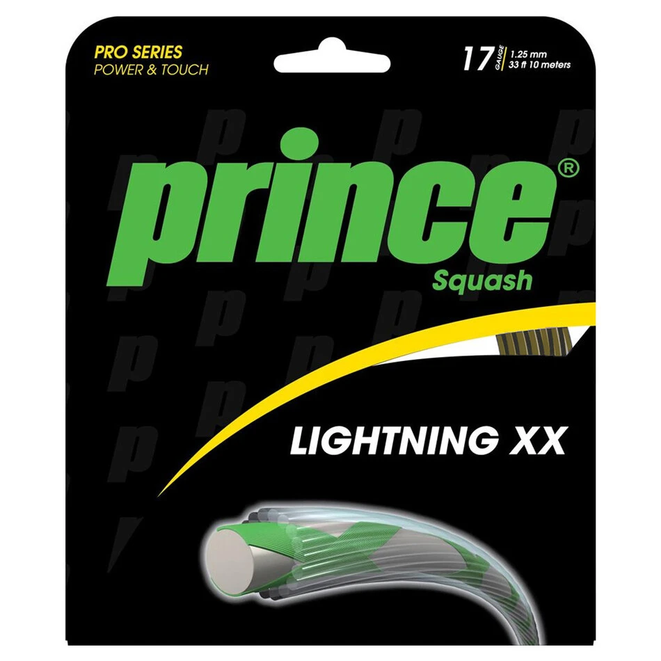 Prince Lightning XX Squash String Set 1.25 Gold 1 Prince Lightning XX Squash String Set 1.25 Gold