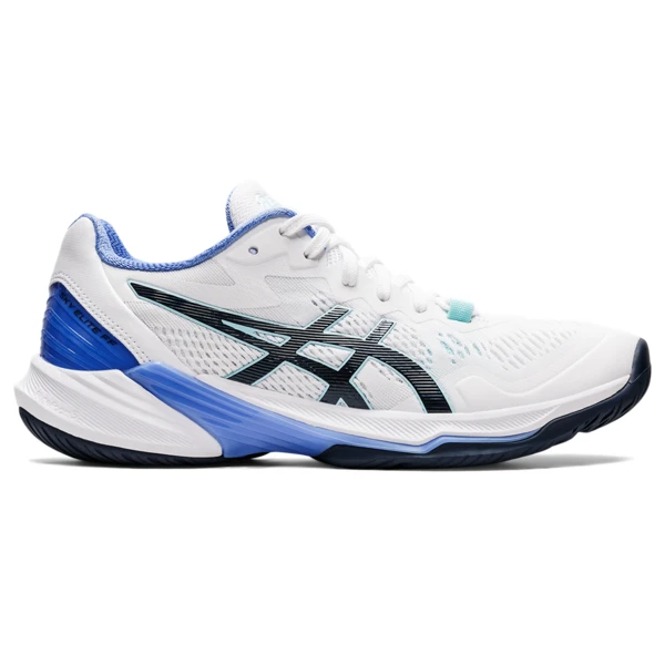 Asics Women's Gel Sky Elite FF 2 Indoor Court Shoes White French Blue 1 Asics Women's Gel Sky Elite FF 2 Indoor Court Shoes White French Blue