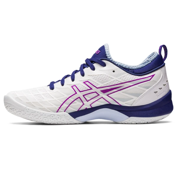 Asics Women's Blast FF 3 Indoor Court Shoes White Orchid 2 Asics Women's Blast FF 3 Indoor Court Shoes White Orchid - Image 2