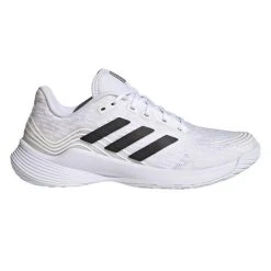 Adidas Women's Novaflight Indoor Court Shoes White Silver Metallic