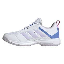 Adidas Womens Ligra 7 Indoor Court Shoes Cloud White Silver Dawn -Tecnifibre shop SWAD29917WomLigra7White P3