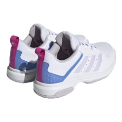 Adidas Womens Ligra 7 Indoor Court Shoes Cloud White Silver Dawn -Tecnifibre shop SWAD29917WomLigra7White P5